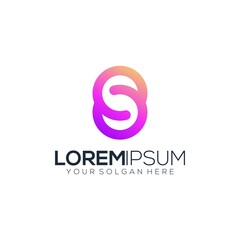 Letter S modern colorful gradient icons apps