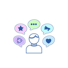 Influence sign. Influencer icon isolated on white background