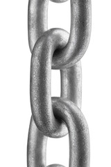 stretched chain on a white