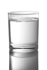 Glass full with water on a white