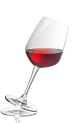Glass of red wine isolated on white