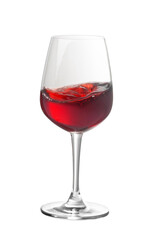 Glass of red wine isolated on white