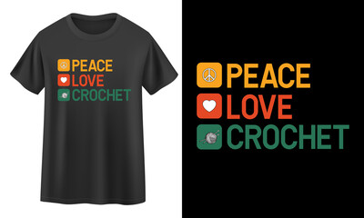Crochet typography and graphic t shirt design