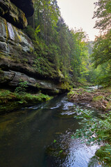 Wild gorge in Bohemian Switzerland in Czech Republic