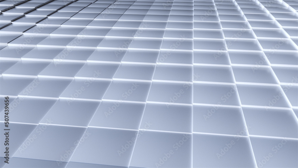 Poster waves of cubes. computer generated 3d render