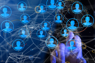 Abstract technology group and data 3d