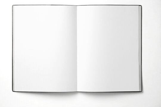 Blank opened book isolated on white