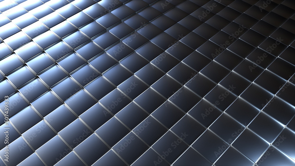 Aufkleber surface silver cubes. computer generated 3d render