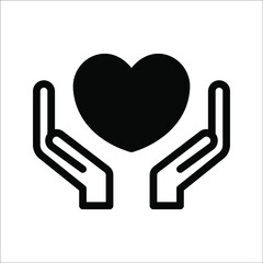 Obraz premium heart line health care symbol black icon on a white background.
