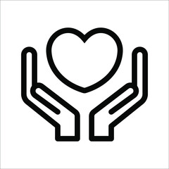 Obraz premium heart line health care symbol black icon on a white background.
