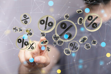 percent sign percentage icon interest rate.