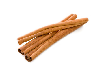 Cinnamon sticks bunch isolated on a white.