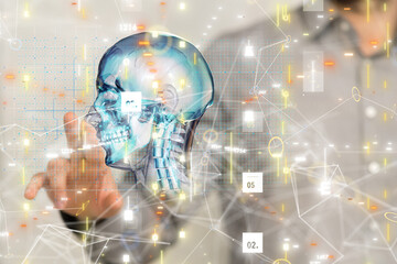 digital medical futuristic interface 3D rendering