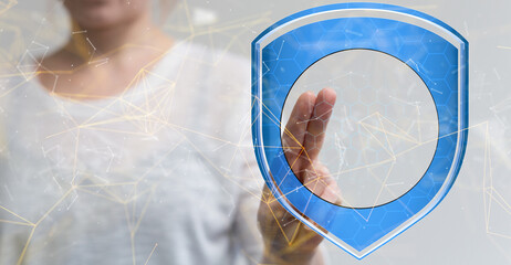 Information technology protected with firewall, secure access and encryption against cyber