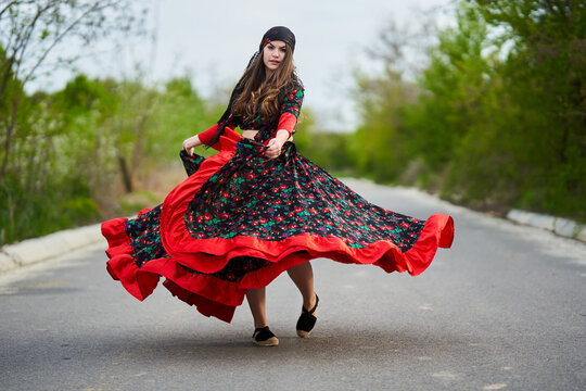 Gypsy Girl Dancing In The Street