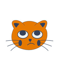 Cat face vector design. Vector art uses t-shirt mugs and others.
