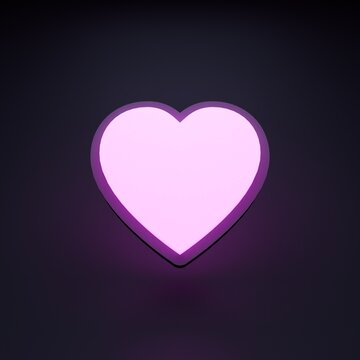 Heart suit icon. Casino element 3d render illustration.