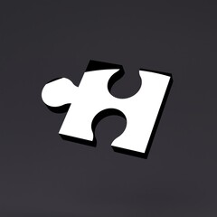 Puzzle piece icon. 3d render illustration.