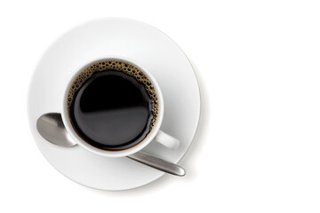 black coffee in the white coffee cup