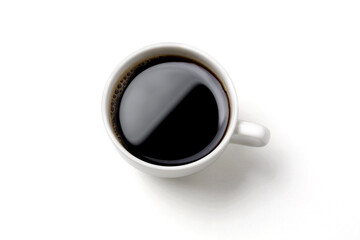 black coffee in the white coffee cup