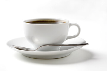 black coffee in the white coffee cup
