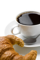 black coffee in the white coffee cup