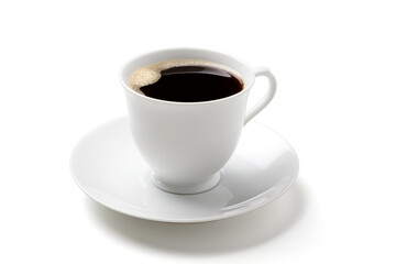 black coffee in the white coffee cup