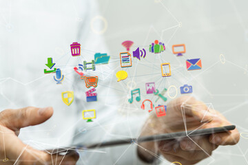 Protect Cloud Information Data Concept..
