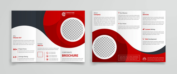 Professional corporate business agency modern and multipurpose creative consultant Tir-Fold Brochure template design
 - obrazy, fototapety, plakaty