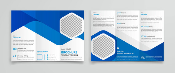 Professional corporate business agency modern and multipurpose creative consultant Tir-Fold Brochure template design
