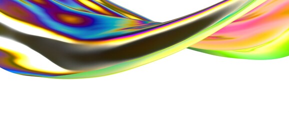 3D render abstract background. Colorful twisted shapes in motion. Computer generated digital art for poster, flyer, banner