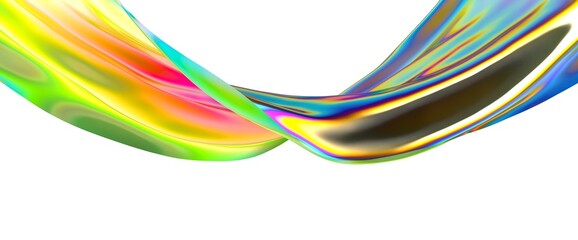 3D render abstract background. Colorful twisted shapes in motion. Computer generated digital art for poster, flyer, banner