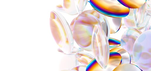 3D render abstract background. Colorful twisted shapes in motion. Computer generated digital art for poster, flyer, banner © vegefox.com