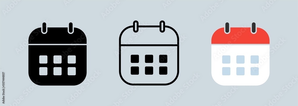 Poster calendar icon collection in different design style. appointment schedule flat icon icon.