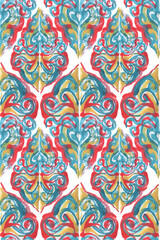 Abstract hand drawn seamless pattern. Gouache wallpaper - 507445202