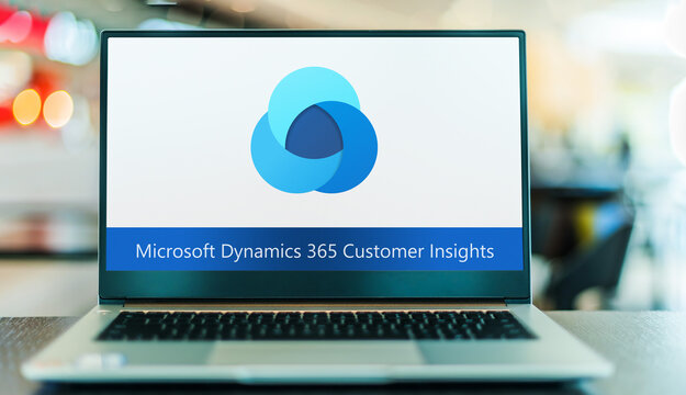 Computer With Logo Of Microsoft Dynamics 365 Customer Insights