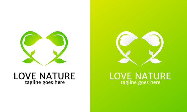Illustration vector graphic of template logo simple love nature