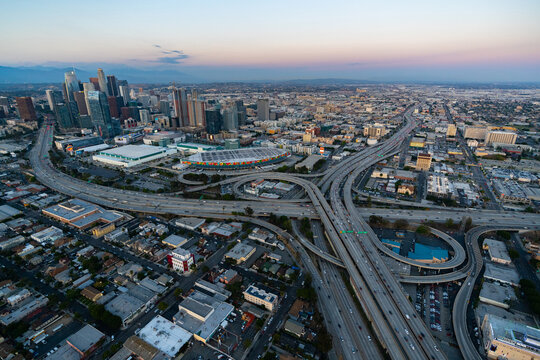 The interchange of Los Angeles USA during the rush hour