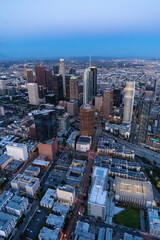 Fototapeta premium The downtown Los Angeles California USA during the blue hour
