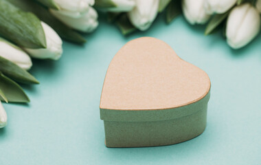 gift box with ribbon. Mother day. Love concept. 