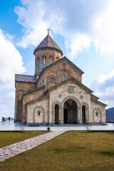 Fototapeta na wymiar The Monastery of St. Nino at Bodbe next to Sighnaghi town in Kaheti region of Georgia..