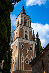 Obraz premium The Monastery of St. Nino at Bodbe next to Sighnaghi town in Kaheti region of Georgia..