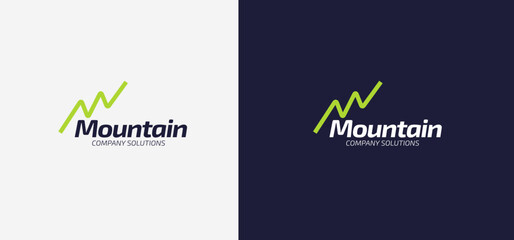 Modern Mountain up logo line design brand