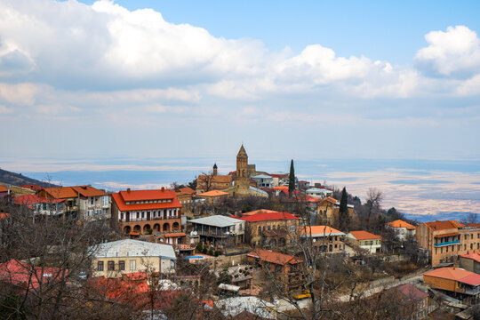 View of Sighnaghi town in Kaheti region of Georgia.