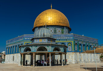 Jerusalem, Israel - June 10 2019: Spectacular view of the Dome of the Rock