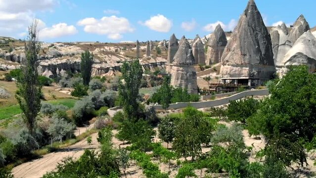 Cappadocia Turkey Goreme, Goreme, open air museum which is UNESCO world heritage in Turkey. High quality HD footage