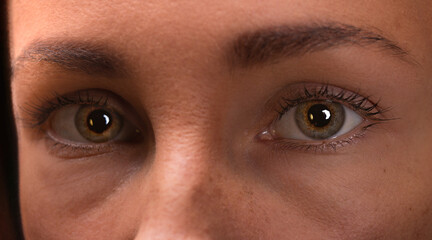 close up of woman's eyes