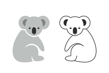 Obraz na płótnie Canvas Koala logo. Isolated koala on white background