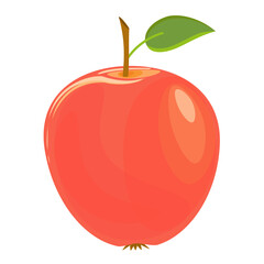 red apple with leaf