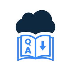 Cloud, education, download icon. Editable vector logo.